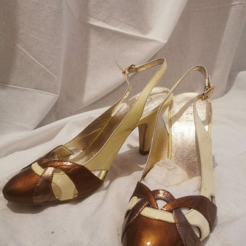 Heels like new, white and brown, size 37