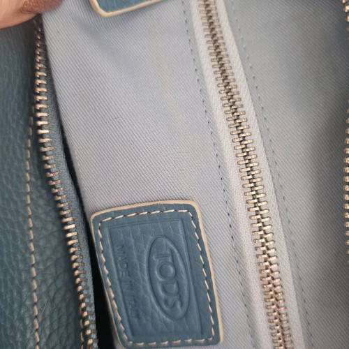 Tods handbag used, leather turquoise