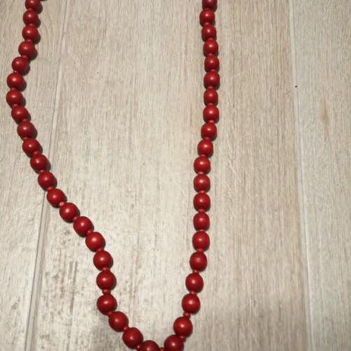 Statement necklace with large red beads like new, boho vintage style