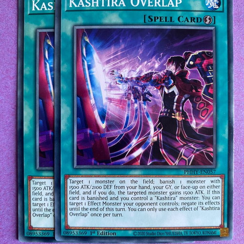 Yu-Gi-Oh Kashtira Overlap 1st Edition Spell Card like new, set of 2