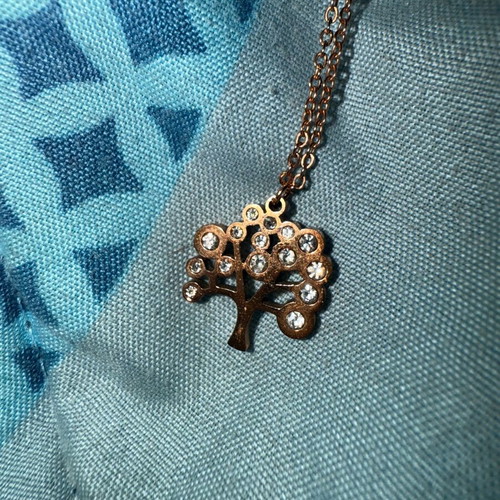 Necklace Tree of Luck new gold color with small stones