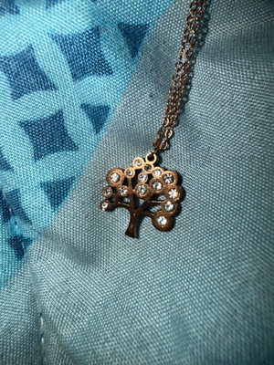 Necklace Tree of Luck new gold color with small stones