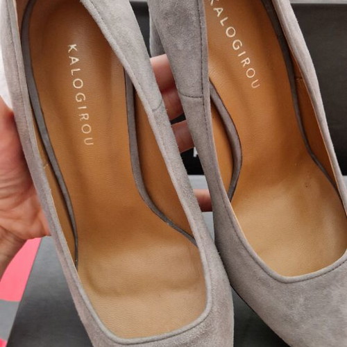 Kalogirou leather pumps, grey, size 39.5-40