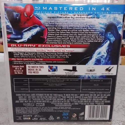The Amazing Spider-Man 2 Blu-Ray with Greek subtitles and 3D edition