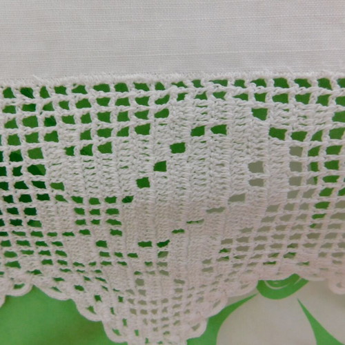 Handmade tablecloth new, square linen with lace