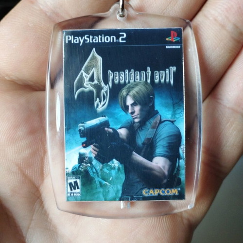 Resident Evil 4 PS2 keychain new