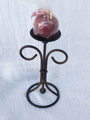 Metal candlestick like new with candle gift