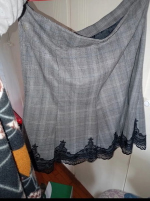 Women's skirt with lace gray like new, size XXXL