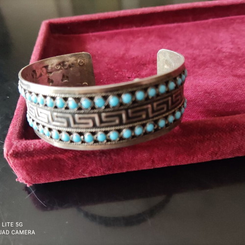 Silver 935 bracelet handmade with turquoise new
