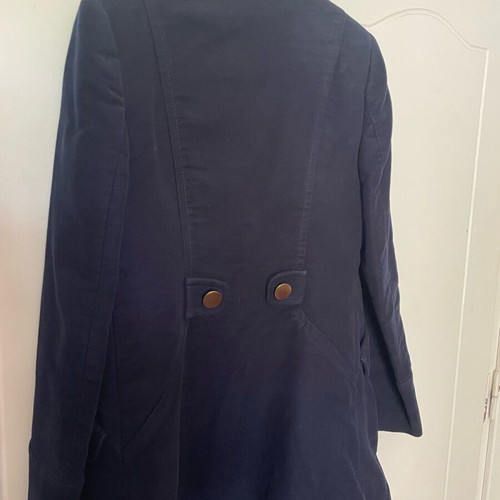 Blue velvet-type coat used, size M