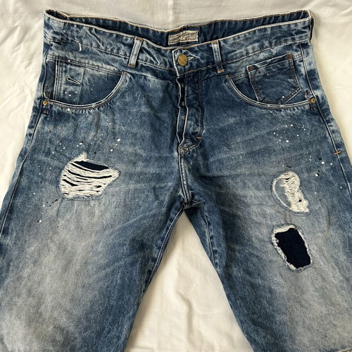 Men's denim bermuda shorts like new, size 34, blue