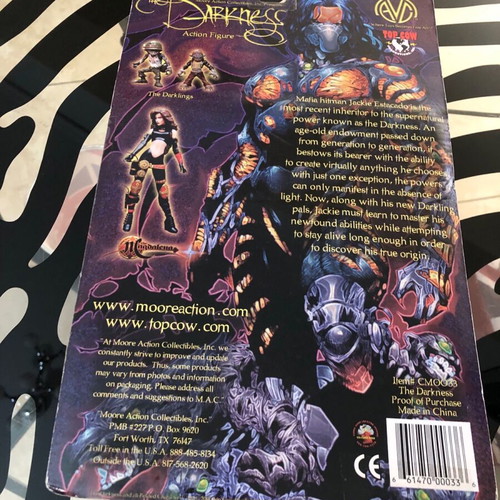 Darkness 6-inch figure Top Cow Moore used, complete in card 2001