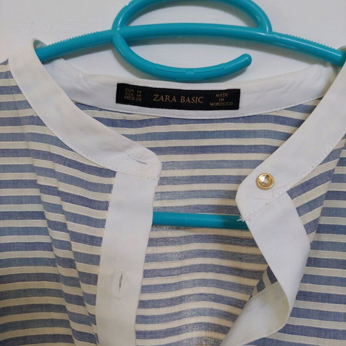 Zara shirt new, 100% cotton, white and blue