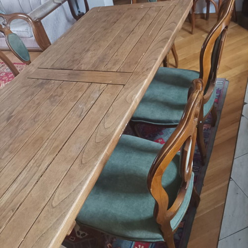 Monastic teak dining table, rectangular, solid wood
