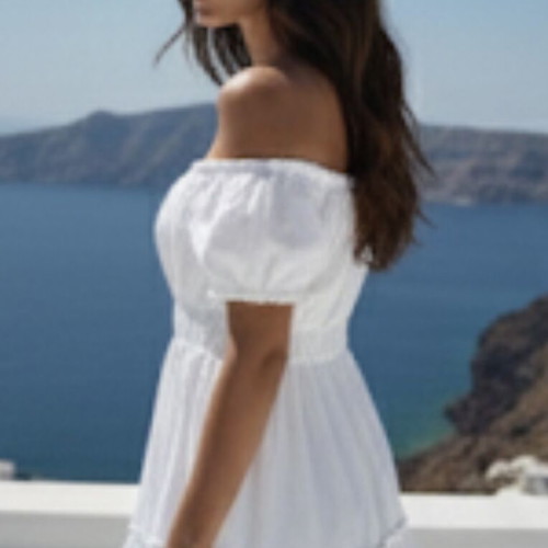 White summer thin dress new, size S