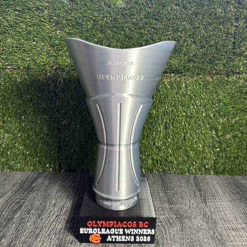 3D Printed τρόπαιο EuroLeague 2026 Olympiacos BC Champions Edition κατόπιν παραγγελίας