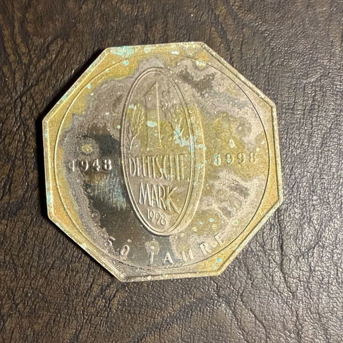 Collectible Octagonal Medal 50 Years Deutsche Mark 1948-1998