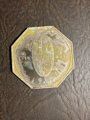 Collectible Octagonal Medal 50 Years Deutsche Mark 1948-1998