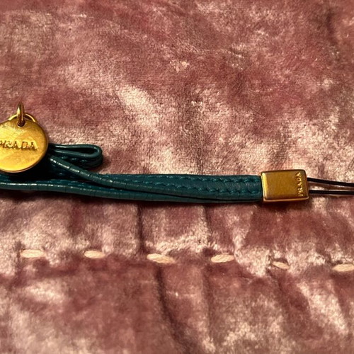 Prada Cell Phone Charm saffino leather turquoise like new
