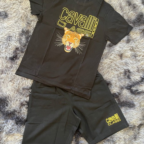 Cavalli Class Home T-shirt and Shorts Set new, black, sizes S/M