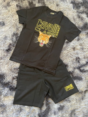 Cavalli Class Home T-shirt and Shorts Set new, black, sizes S/M