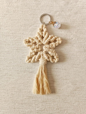 Macrame star keychain new handmade