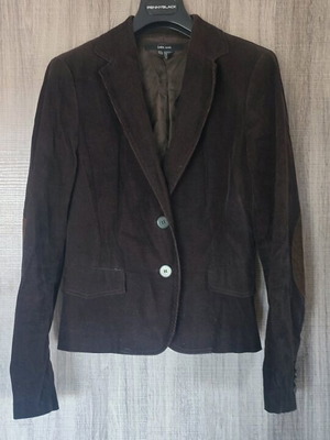 Zara corduroy jacket brown like new with leather lining