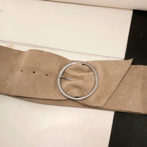 More leather belt 105 cm used, beige with imperfections