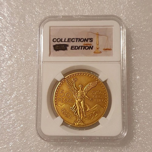 Mexican 50 Pesos commemorative coin gold plated new