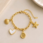Charm Summer Style women's bracelet with shells and heart new