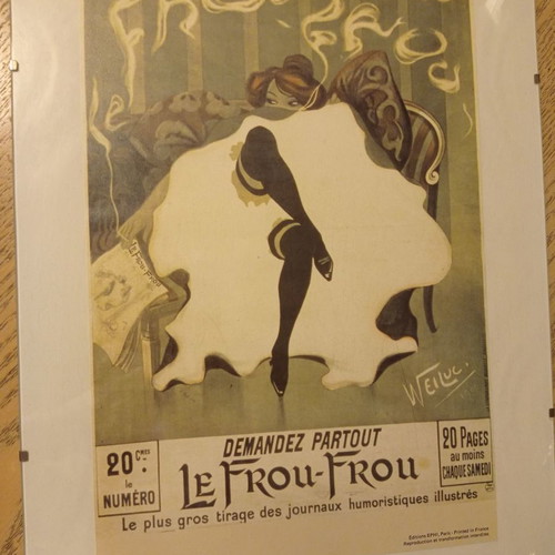 Framed print with glass and clips used 30x40 Parisian theme from Paris