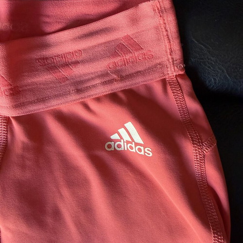 Adidas sports leggings shorts 2XS neon coral like new