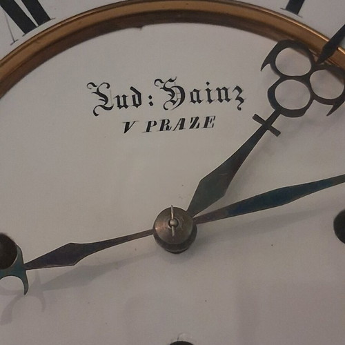 Wall clock carved wood from Prague, like new, 18th-19th century