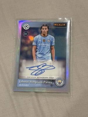 2024-25 Topps Merlin UEFA Jahmai Simpson-Pusey Rookie Auto Silver Refractor card new