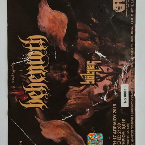 Behemoth ticket like new, concert 17/4/2015