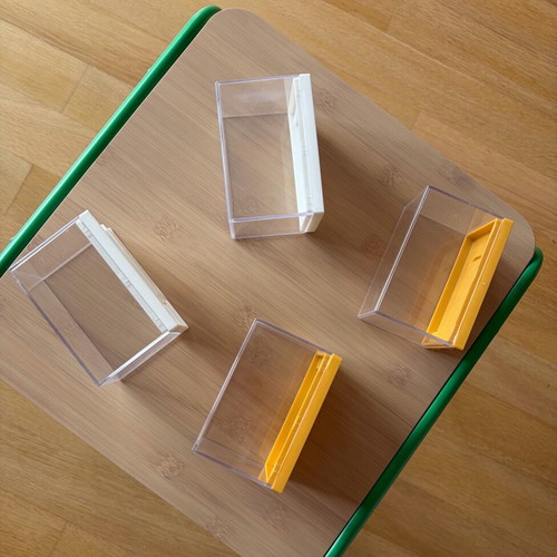 Set of 4 Transparent Plastic Storage Boxes like new, acrylic
