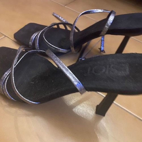Esiot heeled sandals like new, size 39, black and silver