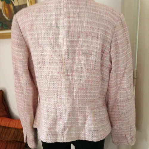 Tweed jacket used with silver thread and boutonniere