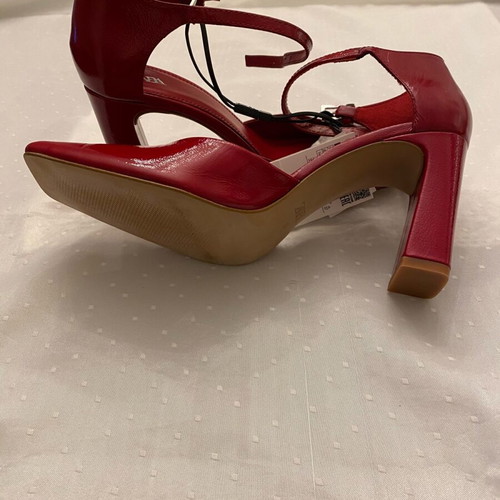 Zara leather shoes with strap red new, size 38