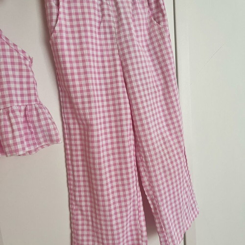 Pink checked set for girls 3-4 years like new