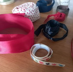 Short ribbons used, assorted colours and patterns