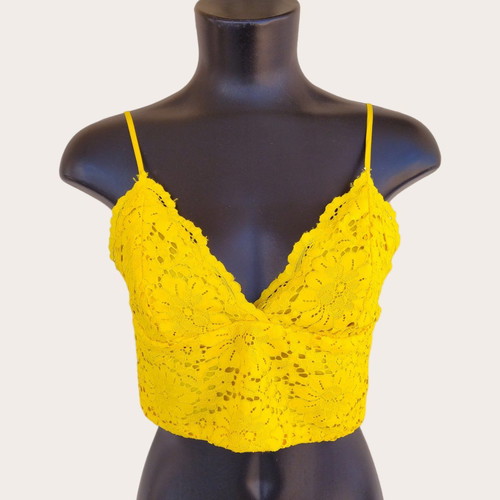 Zara yellow lace bralette used, size S