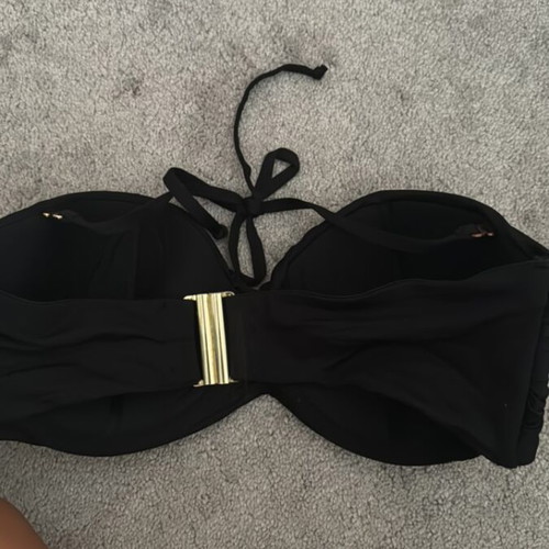 Bluepoint Strapless Swim Top with Detachable Strap like new, black, size L