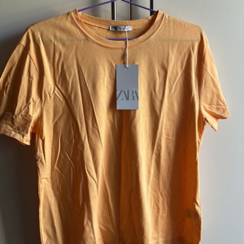 Zara L t-shirt new, 100% cotton, orange