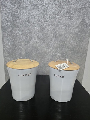 Coffee and sugar jars with lid new