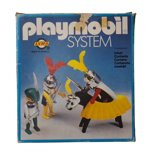 Vintage Lyra Playmobil 3568/L Knights set used, 1980s Greek