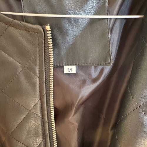 Faux leather jacket new, size Medium, black, slim fit
