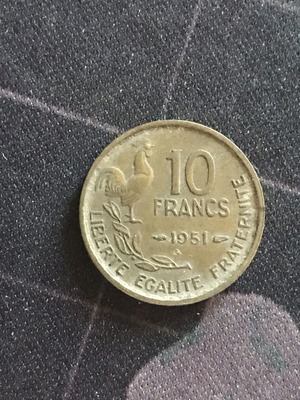 France 10 Francs 1951 coin used