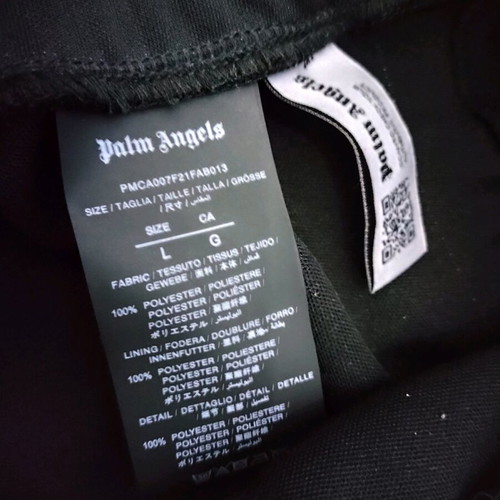 Palm Angels classic logo track pants like new, size Large, black and white