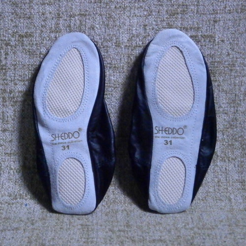 Soft Leather SHEDDO Ballet Shoes Size 31 New Black